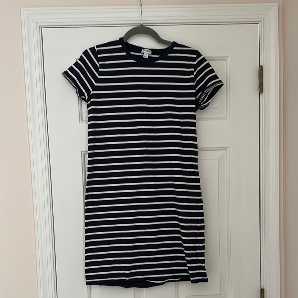 Navy and White Striped T-Shirt Dress